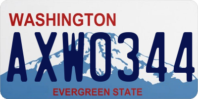 WA license plate AXW0344
