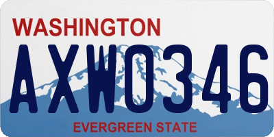 WA license plate AXW0346