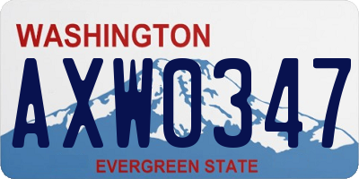WA license plate AXW0347