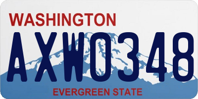 WA license plate AXW0348