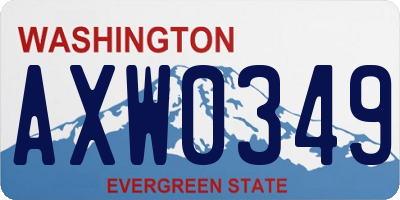 WA license plate AXW0349