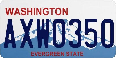 WA license plate AXW0350
