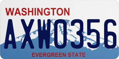 WA license plate AXW0356