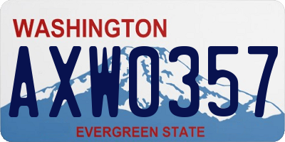 WA license plate AXW0357
