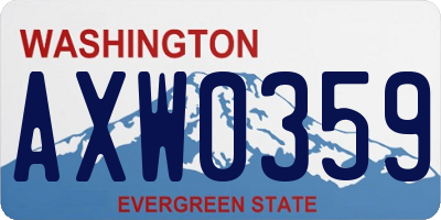 WA license plate AXW0359