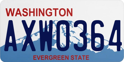 WA license plate AXW0364