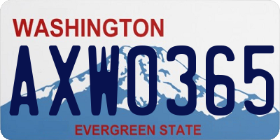 WA license plate AXW0365