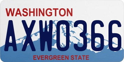 WA license plate AXW0366