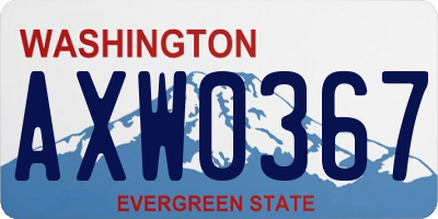 WA license plate AXW0367