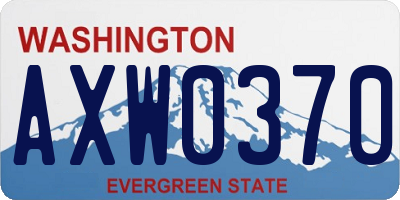 WA license plate AXW0370