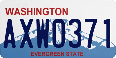 WA license plate AXW0371