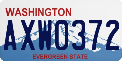 WA license plate AXW0372