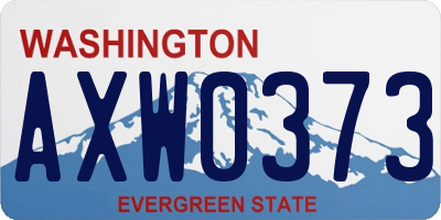 WA license plate AXW0373