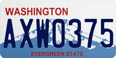 WA license plate AXW0375