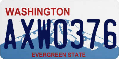 WA license plate AXW0376