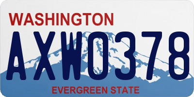 WA license plate AXW0378