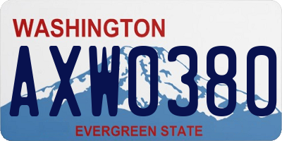 WA license plate AXW0380