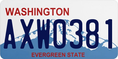 WA license plate AXW0381