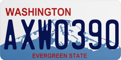 WA license plate AXW0390