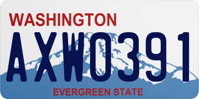 WA license plate AXW0391
