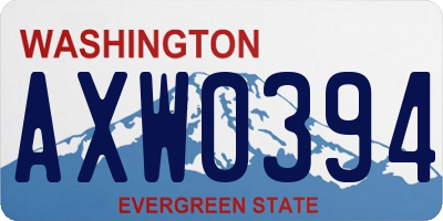 WA license plate AXW0394