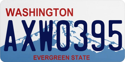 WA license plate AXW0395