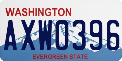 WA license plate AXW0396