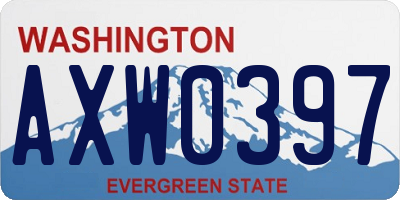 WA license plate AXW0397