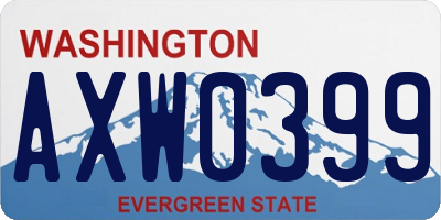 WA license plate AXW0399