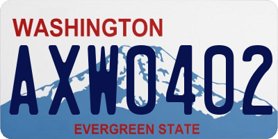 WA license plate AXW0402