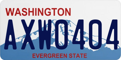 WA license plate AXW0404