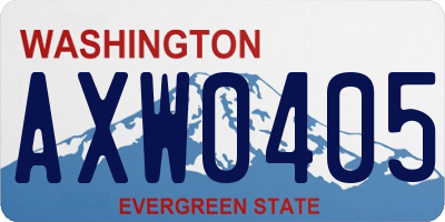 WA license plate AXW0405