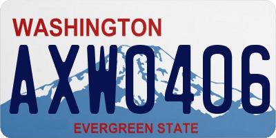 WA license plate AXW0406