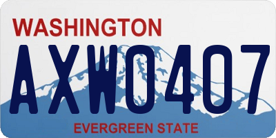 WA license plate AXW0407