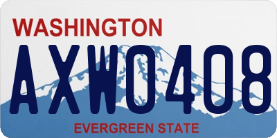 WA license plate AXW0408