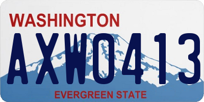 WA license plate AXW0413