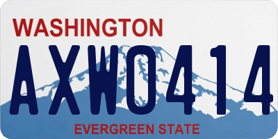 WA license plate AXW0414