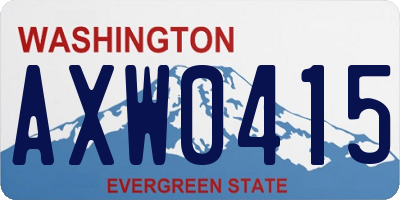 WA license plate AXW0415