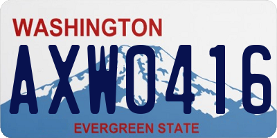 WA license plate AXW0416