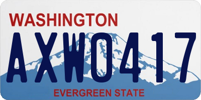 WA license plate AXW0417