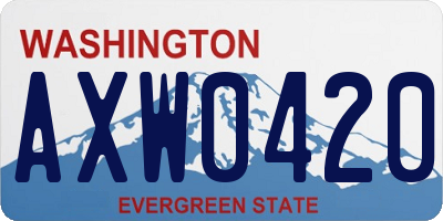 WA license plate AXW0420