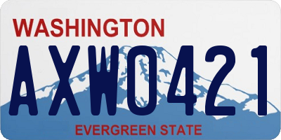 WA license plate AXW0421