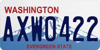 WA license plate AXW0422