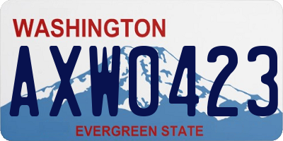 WA license plate AXW0423