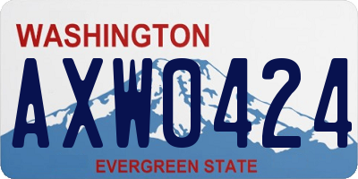 WA license plate AXW0424