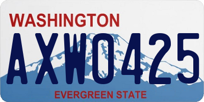WA license plate AXW0425