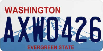 WA license plate AXW0426