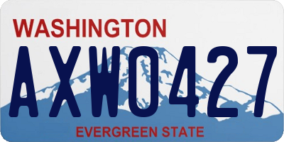WA license plate AXW0427
