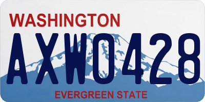 WA license plate AXW0428