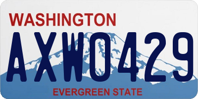 WA license plate AXW0429